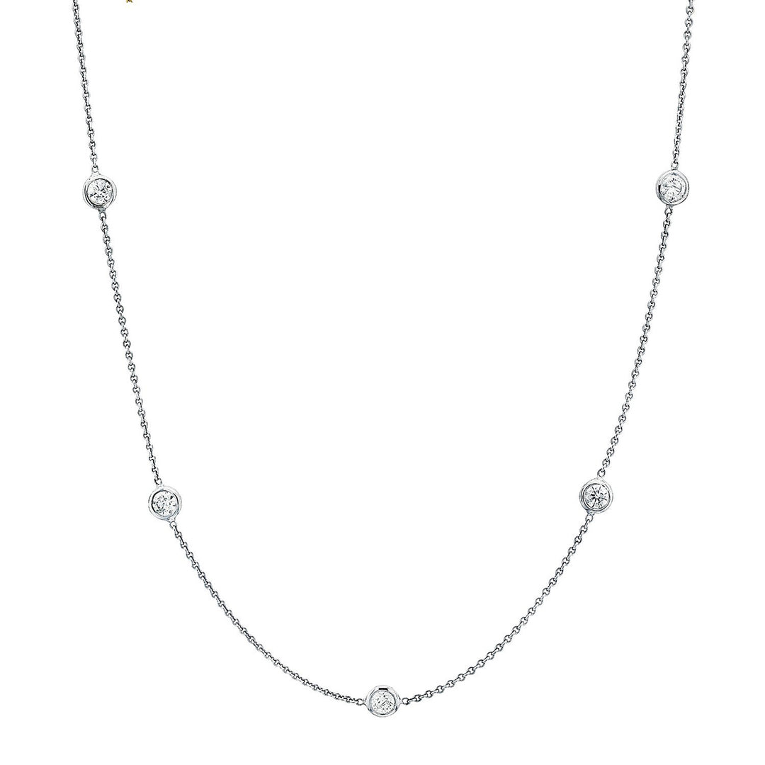 18"" Diamonds by the yard necklace with bezel set (10) round diamonds.  D2.34ct.t.w.