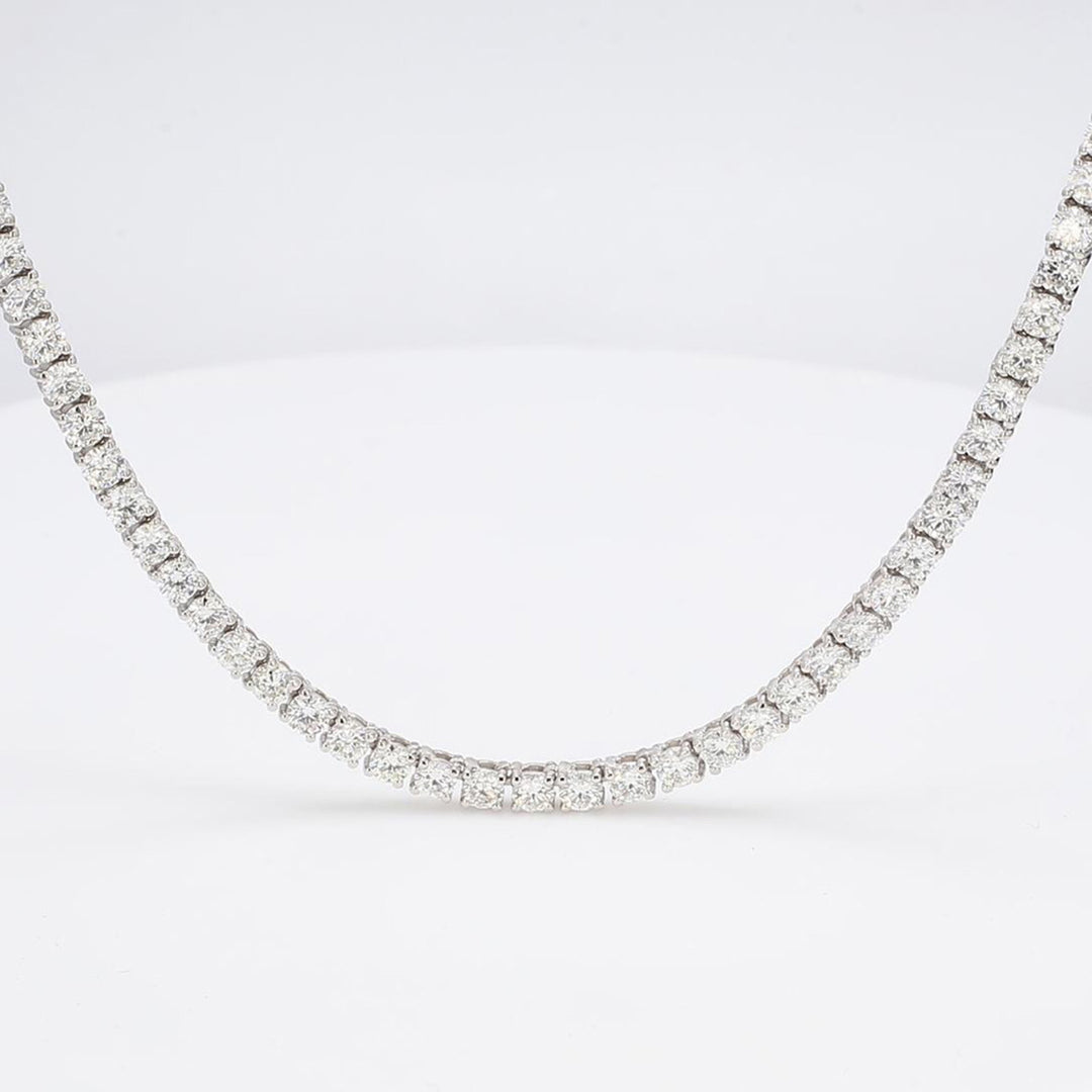 20"" Straight tennis necklace with 4-prong set round diamonds.  D15.16ct.t.w.