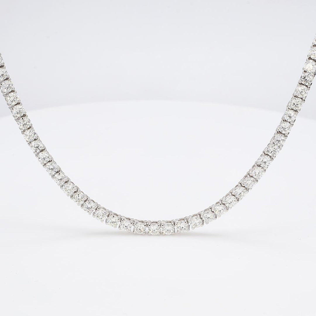 20"" Tennis necklace with 4-prong set (152) round diamonds.  D16.33ct.t.w.