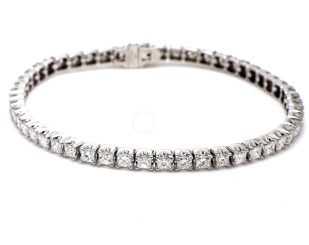 7"" Tennis bracelet with 4-prong set (51) princess cut diamonds.  D5.06ct.t.w.