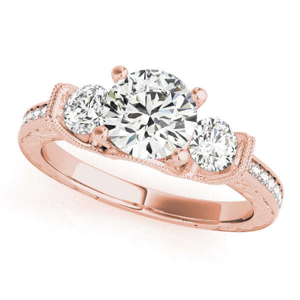 ENGAGEMENT RINGS 3 STONE ROUND