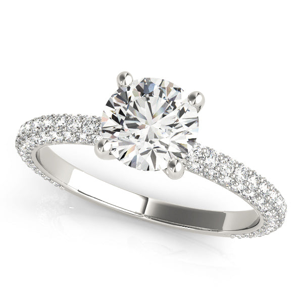 PAVE ENGAGEMENT RING WITH ROUND HEAD