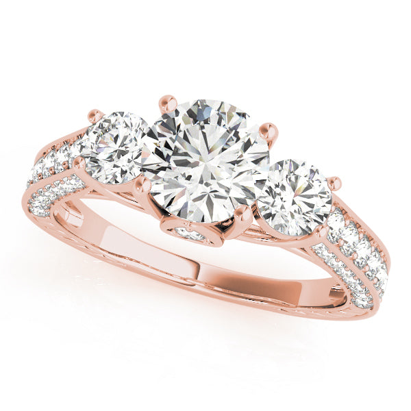 ENGAGEMENT RINGS 3 STONE ROUND