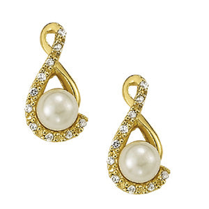 EARRING 6MM PEARL CENTER EARRINGS Complete per pair.