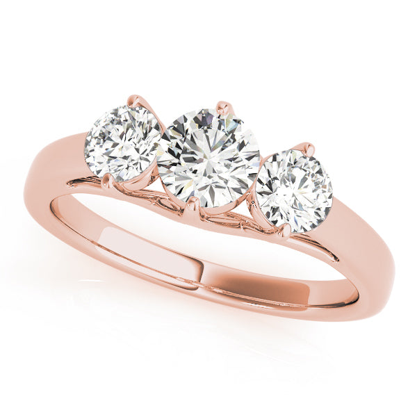 ENGAGEMENT RINGS 3 STONE ROUND