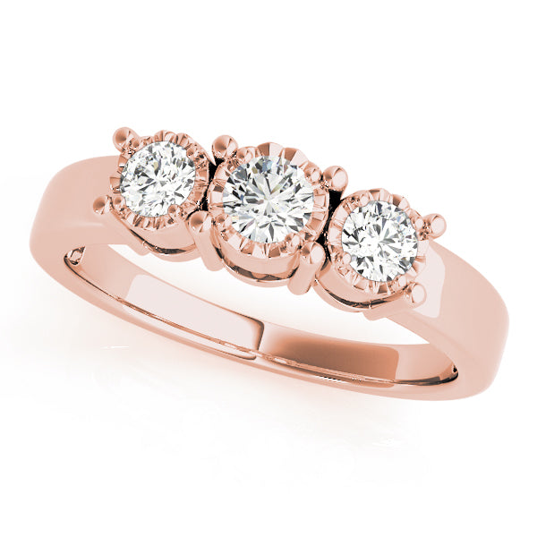 ENGAGEMENT RINGS 3 STONE ROUND