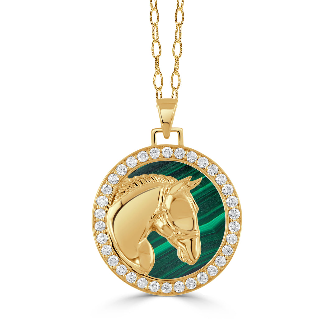 P10755MC - 18k Yellow Gold Pendant from the Equestrian collection